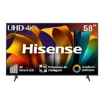 TV Led Hisense - 58" - Affichage D-LED - Résolution 4K ULTRA HD - Système VIDAA - Commande vocale - 58A6N