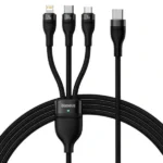 Câble de charge Baseus Type-C vers Micro USB+ Lightning+ Type-C 100W 1,5 m noir - CASS030201