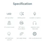 Casque de Jeu Stéréo - Microphone HD - lumières RGB - Yesido EK01 – Image 7