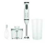 Mixeur à main plongeant Nasco – Puissance 600W – Lame en acier inoxydable – Avec tasse de mélange de 500ml – Régulateur de vitesse en continu - Fouet – Hélices – Hachoir - HB6079-CB4