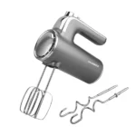 Batteur électrique Nasco - 400W - Corps en plastique avec décoration en acier inoxydable - Fonction de battre les œufs et de pétrir la pâte - Fonction turbo - HM9112-GS
