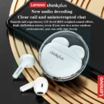 Écouteur Lenovo LivePods LP80 Pro - 12h d'autonomie - BT 5.0 - IPX5 - Qualité Sonore Hi-Fi et Basses  – Lumière RGB - Blanc – Image 2
