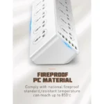Multiprise Parasurtenseur - 10 prises + 5 USB + Type-C - 32W - OLA-MP10610 – Image 5