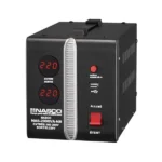 Stabilisateur automatique avec compteur digital Nasco – 2000VA – Type de relais – Affichage du compteur – Protection haute tension/basse tension  - Noir - NAS-2000VA-NR