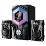 Home cinéma 2.1CH avec télécommande Nasco – 20W – 2 haut-parleurs – FM Radio – BT – USB - SD - NAS-SS2.1-N2523