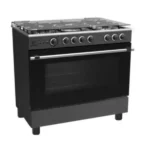 Gazinière 5 feux avec couvercle vitré Nasco –  Allumage automatique - Four - Rôtissoire - 90x60cm - NASGC-LME90B