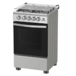 Gazinière 4 feux avec couvercle vitré Nasco – Allumage manuel - Brûleurs auxiliaires - Plaque à pâtisserie - Bac de récupération d'huile -SNIPER50TS