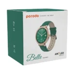 Montre Connectée Porodo Belle pour Femme – Cadran  Or Rose - BT5.4 - ABS - Écran de 1,19" - AMOLED - Suivi d'Activité - Vert – Image 2