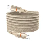 Câble tressé magnétique de charge rapide et transfert données Porodo - Type-C vers Type-C - 60W - 1,2m - PD-CBL0030-GD-C - Or