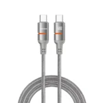 Câble tressé de charge rapide et transfert données Porodo - Type-C vers Type-C  - 60W - 3m - Gris - PD-CBL0031-GY-C