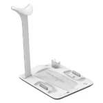 Support Pour PS5 Slim - Porodo Gaming - Chargeur magnétique - 5 emplacements - Chargeur manette - Ventilateur de refroidissement - PDX118 - Blanc – Image 2