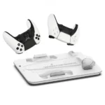 Support Pour PS5 Slim - Porodo Gaming - Chargeur magnétique - 5 emplacements - Chargeur manette - Ventilateur de refroidissement - PDX118 - Blanc – Image 5