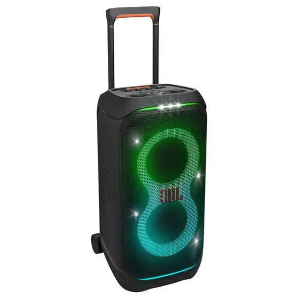 JBL PartyBox Stage 320 - Enceinte Bluetooth portable 240W - Batterie intégrée - Effets lumineux - Prises micro/guitare - Bluetooth 5.4/USB/AUX - IPX4 - Poignée trolley + roulettes