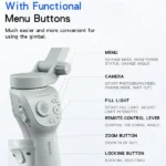 Yesido SF18 Stabilisateur Gimbal pour smartphone – à trois axes Anti-secousse Cardan portable - Blanc – Image 4