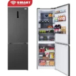 Réfrigérateur combiné double portes Smart Technology - 402L - 3 casiers au congélateur - 5 tiroirs au réfrigérateur - Economie d'énergie - Inox - Garantie 12 Mois - STCB-997M