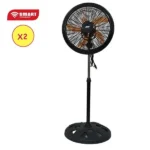 Ventilateur sur pied double hélices Smart Technology - 18" - 5 hélices - 200W - Boutons de vitesse tournante - STV-1814