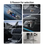 YESIDO – Chargeur Voiture - Design Transparent avec Anneau de Traction - Alliage d'Aluminium - Double Charge Rapide PD 30W + QC 18W - Connecteurs Discrets - SUPER FAST Y68 – Image 3