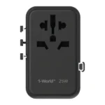 Chargeur Universel avec Prises intégrées JP/US, AU, EU, UK - 3 ports avec câble USB-C intégré 25W - Charge Rapide - MOMAX 1-World+ - UA20D – Image 3
