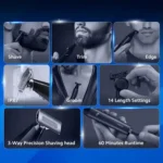 Tondeuse à barbe avec lame 3en1 pour tailler et raser - Charge Sans fil - X300 - BHR7051GL – Image 2