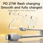 Câble magnétique de charge rapide et transfert de données YESIDO – 27W - 1m - Type-C vers Lightning - CA172L – Image 3