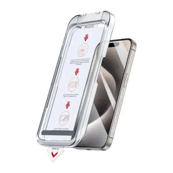 Appareil de placement d'antichoc pour iPhone 13 Pro en verre trempé Yesido - TG17 - Blanc
