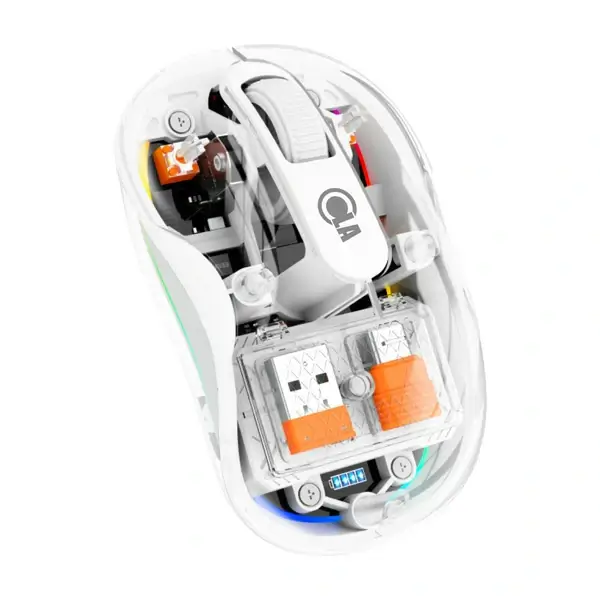 Souris sans fil OLA – 2400 DPI – Transparent Blanc