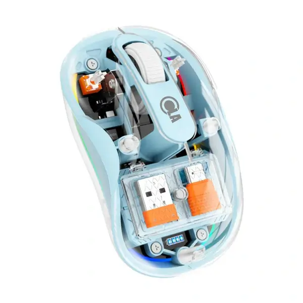 Souris sans fil OLA – 2400 DPI – Transparent Bleu