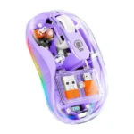 Souris sans fil OLA – 2400 DPI – Transparent Violet