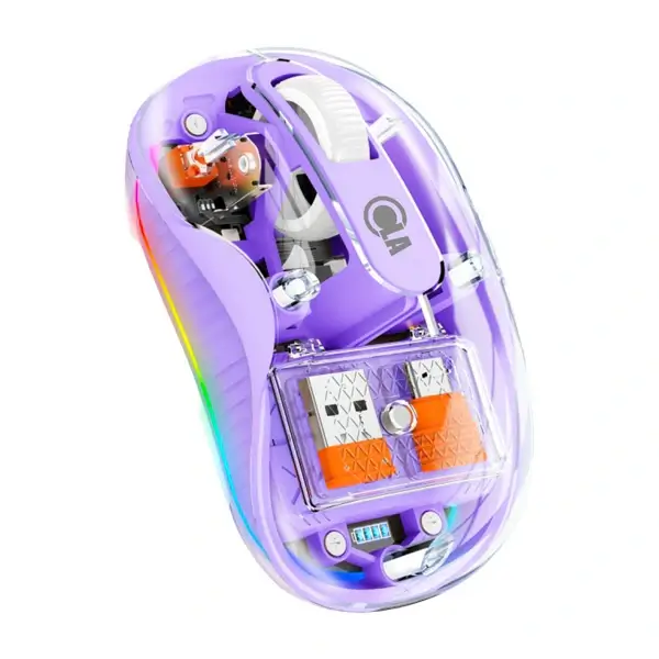 Souris sans fil OLA – 2400 DPI – Transparent Violet