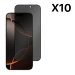 Pack de 10 Antichocs 2.5D/3D  - Verre anti-espions - Pour iPhone 16 Pro Max