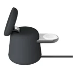 Station de charge rapide avec MagSafe - 2en1 - 15W de charge sans fil à partir de iPhone 12 - 5W pour montre et écouteur - WIZ020MYH36 - Noir – Image 3
