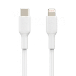 Câble de charge rapide Belkin - Type-C vers Lightning - 30W - 1m - CAA003BT - BLANC