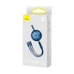 Câble rétractable Baseus Bright Mirror 2 - Type-C vers Micro USB+ Lightning+ Type-C 100W 1.1m - Bleu - CAMJ010203 – Image 4