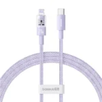 Câble de charge rapide Baseus Purely Lucent Purely Power – 20W – 1m – Type-C vers Lightning - Nébuleux violet - P10373001511-00