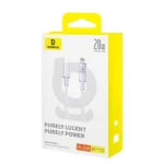 Câble de charge rapide Baseus Purely Lucent Purely Power – 20W – 1m – Type-C vers Lightning - Nébuleux violet - P10373001511-00 – Image 3