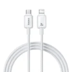 Câble de charge rapide et de transfert de données Baseus Crystal - Type-C vers Lightning - 1m - 20W - Blanc Lunaire - P10383101211-00