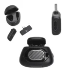 Micro cravate JBL Quantum Stream sans fil - Type-C - 24h d'autonomie - Réduction de bruit contre le vent - Noir – Image 5