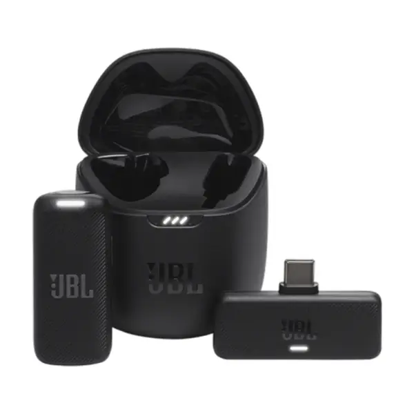Micro cravate JBL Quantum Stream sans fil - Type-C - 24h d'autonomie - Réduction de bruit contre le vent - Noir
