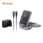 Station de charge pliable Mcdodo 3en1  avec câble type-C - 15W - 5W pour boitier d'écouteur -  2.5W pour montre et téléphone - Mcdodo CH-519 Qi2
