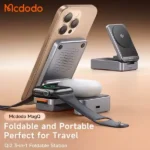 Station de charge pliable Mcdodo 3en1  avec câble type-C - 15W - 5W pour boitier d'écouteur -  2.5W pour montre et téléphone - Mcdodo CH-519 Qi2 – Image 2