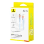Câble de charge rapide et de transfert de données Baseus Discolor – 20W – 2m – Type-C vers Lightning - Galaxy bleu - P10374901311-00 – Image 3