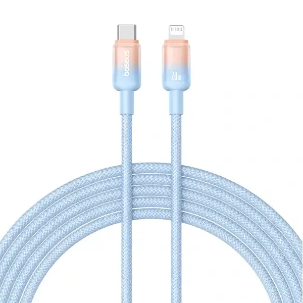 Câble de charge rapide et de transfert de données Baseus Discolor – 100W – 2m – Type-C vers Lightning - Galaxy bleu - P10374902311-01