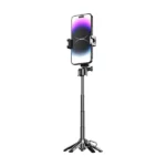 Perche à selfie sans fil pliable Porodo avec trépied extensible – 41cm - BT 5.2 - Batterie 55 mAh - 5000 prises - Rotation 360° - PD-HSM12 - Noir