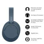 Casque supra-auriculaire sans fil Sony - BT - Réduction de Bruit - 35H d'autonomie - Micro intégré - Bleu - WH-CH720N – Image 2