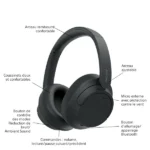 Casque supra-auriculaire sans fil Sony - BT - Réduction de Bruit - 35H d'autonomie - Micro intégré - Noir - WH-CH720N – Image 3