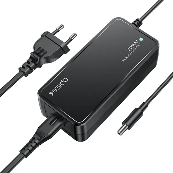 Chargeur d'ordinateur portable multifonction 15 en 1 – 65W – 15 embouts interchangeables - Longueur 1,5 m – charge intelligente - CG11E - Noir