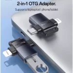 Adaptateur OTG 2en1 pour ordinateur, portable - USB 3.0 - USB vers Type-C et Lightning - GS35