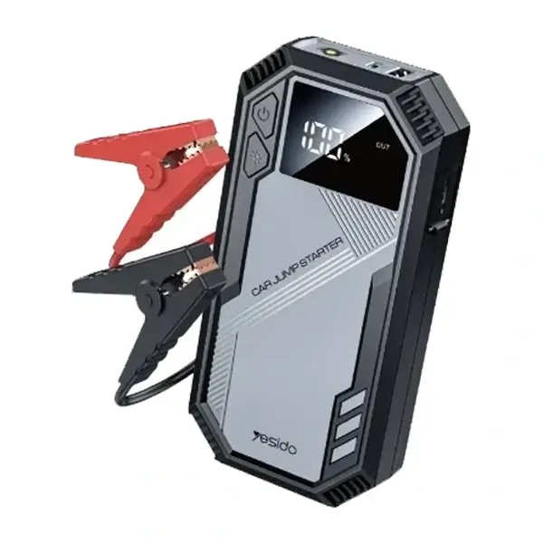 Démarreur De Voiture Portable 20000 MAh - 12V, 400A Pic - Avec Lampe Torche LED Et Ports USB - Noir