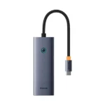 Station d’accueil multifonctions Baseus UltraJoy - 6en1 -  4k @ 30HZ Clarity - Type-C - 100W - 1x HDMI 4K - 3x USB 3.2 - 1x Type-C – 1x RJ45 - Gris - B00052802811-02 – Image 2
