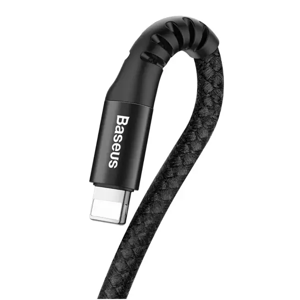 Câble de charge à ressort rapide Baseus Fish eye Spring Data - USB vers Lightning 2A - 1m - Noir - CALSR-01